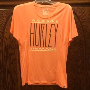 Hurley T-shirt, adult small, ladies coral color